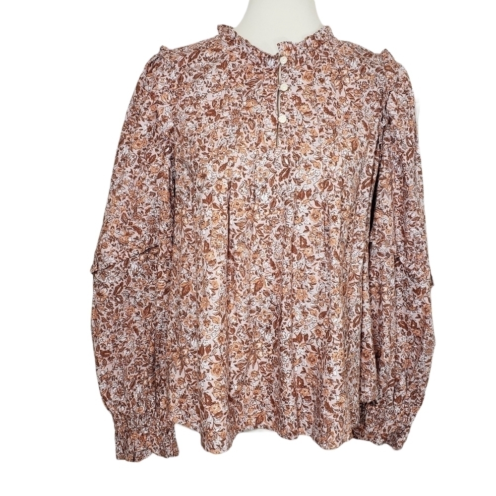 Universal Thread Women's Floral Print Mauve Top